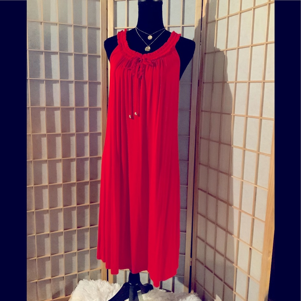 Spense - Red - Sleevless sun dress.